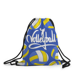Рюкзак-мешок 3D с принтом Волейбол 6 в Екатеринбурге, 100% полиэстер | плотность ткани — 200 г/м2, размер — 35 х 45 см; лямки — толстые шнурки, застежка на шнуровке, без карманов и подкладки | volleyball | волейбол