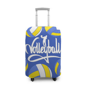Чехол для чемодана 3D с принтом Волейбол 6 в Екатеринбурге, 86% полиэфир, 14% спандекс | двустороннее нанесение принта, прорези для ручек и колес | volleyball | волейбол