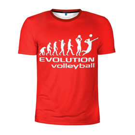 Мужская футболка 3D спортивная с принтом Волейбол 23 в Екатеринбурге, 100% полиэстер с улучшенными характеристиками | приталенный силуэт, круглая горловина, широкие плечи, сужается к линии бедра | evolution | volleyball | волейбол