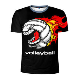 Мужская футболка 3D спортивная с принтом Волейбол 26 в Екатеринбурге, 100% полиэстер с улучшенными характеристиками | приталенный силуэт, круглая горловина, широкие плечи, сужается к линии бедра | volleyball | волейбол