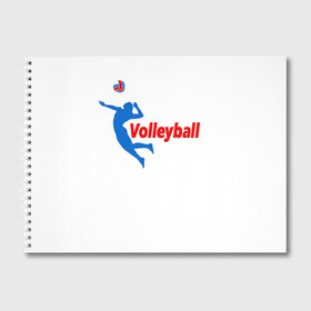 Альбом для рисования с принтом Волейбол 31 в Екатеринбурге, 100% бумага
 | матовая бумага, плотность 200 мг. | Тематика изображения на принте: volleyball | волейбол