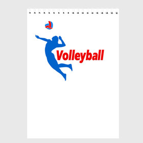 Скетчбук с принтом Волейбол 31 в Екатеринбурге, 100% бумага
 | 48 листов, плотность листов — 100 г/м2, плотность картонной обложки — 250 г/м2. Листы скреплены сверху удобной пружинной спиралью | volleyball | волейбол