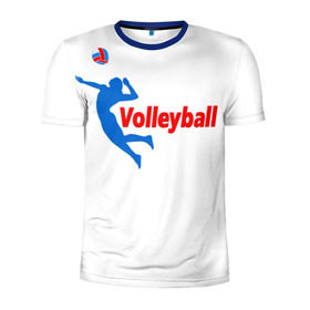 Мужская футболка 3D спортивная с принтом Волейбол 31 в Екатеринбурге, 100% полиэстер с улучшенными характеристиками | приталенный силуэт, круглая горловина, широкие плечи, сужается к линии бедра | volleyball | волейбол
