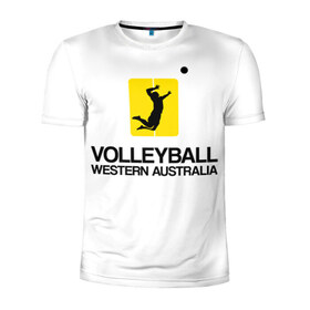 Мужская футболка 3D спортивная с принтом Волейбол 66 в Екатеринбурге, 100% полиэстер с улучшенными характеристиками | приталенный силуэт, круглая горловина, широкие плечи, сужается к линии бедра | volleyball | western australia | волейбол