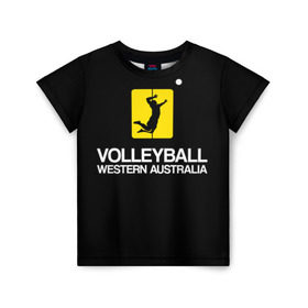 Детская футболка 3D с принтом Волейбол 67 в Екатеринбурге, 100% гипоаллергенный полиэфир | прямой крой, круглый вырез горловины, длина до линии бедер, чуть спущенное плечо, ткань немного тянется | volleyball | western australia | волейбол