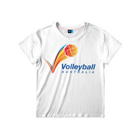 Детская футболка 3D с принтом Волейбол 72 в Екатеринбурге, 100% гипоаллергенный полиэфир | прямой крой, круглый вырез горловины, длина до линии бедер, чуть спущенное плечо, ткань немного тянется | australia | volleyball | волейбол