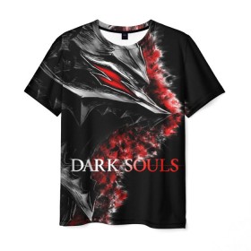 Мужская футболка 3D с принтом Dark Souls 7 в Екатеринбурге, 100% полиэфир | прямой крой, круглый вырез горловины, длина до линии бедер | dark souls | praise the sun | you died | дарк соулс