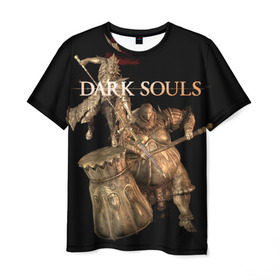 Мужская футболка 3D с принтом Dark Souls 22 в Екатеринбурге, 100% полиэфир | прямой крой, круглый вырез горловины, длина до линии бедер | dark souls | praise the sun | you died | дарк соулс