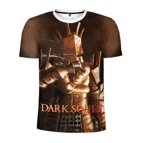 Мужская футболка 3D спортивная с принтом Dark Souls 23 в Екатеринбурге, 100% полиэстер с улучшенными характеристиками | приталенный силуэт, круглая горловина, широкие плечи, сужается к линии бедра | dark souls | praise the sun | you died | дарк соулс