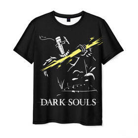 Мужская футболка 3D с принтом Dark Souls 25 в Екатеринбурге, 100% полиэфир | прямой крой, круглый вырез горловины, длина до линии бедер | dark souls | praise the sun | you died | дарк соулс