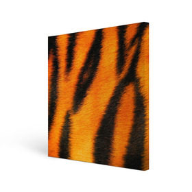 Холст квадратный с принтом Шкура тигра в Екатеринбурге, 100% ПВХ |  | кошка | полосатая | текстуры | тигр