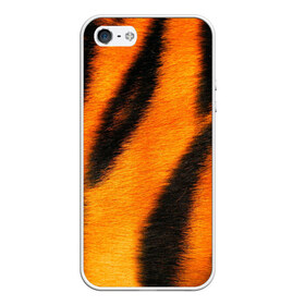 Чехол для iPhone 5/5S матовый с принтом Шкура тигра в Екатеринбурге, Силикон | Область печати: задняя сторона чехла, без боковых панелей | кошка | полосатая | текстуры | тигр