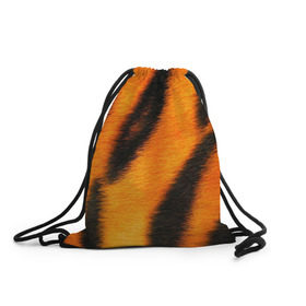 Рюкзак-мешок 3D с принтом Шкура тигра в Екатеринбурге, 100% полиэстер | плотность ткани — 200 г/м2, размер — 35 х 45 см; лямки — толстые шнурки, застежка на шнуровке, без карманов и подкладки | кошка | полосатая | текстуры | тигр