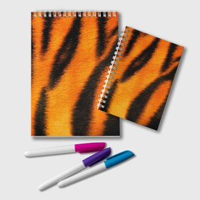 Блокнот с принтом Шкура тигра в Екатеринбурге, 100% бумага | 48 листов, плотность листов — 60 г/м2, плотность картонной обложки — 250 г/м2. Листы скреплены удобной пружинной спиралью. Цвет линий — светло-серый
 | кошка | полосатая | текстуры | тигр