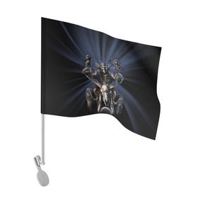 Флаг для автомобиля с принтом Скелет на мотоцикле в Екатеринбурге, 100% полиэстер | Размер: 30*21 см | ride or die | байкер