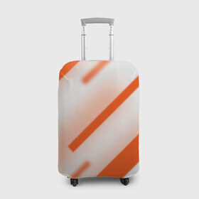 Чехол для чемодана 3D с принтом Бело-оранжевый в Екатеринбурге, 86% полиэфир, 14% спандекс | двустороннее нанесение принта, прорези для ручек и колес | вектор1
