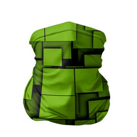Бандана-труба 3D с принтом Зеленые кубики в Екатеринбурге, 100% полиэстер, ткань с особыми свойствами — Activecool | плотность 150‒180 г/м2; хорошо тянется, но сохраняет форму | кубы | текстура