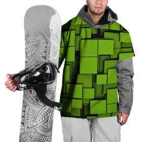 Накидка на куртку 3D с принтом Зеленые кубики в Екатеринбурге, 100% полиэстер |  | Тематика изображения на принте: кубы | текстура