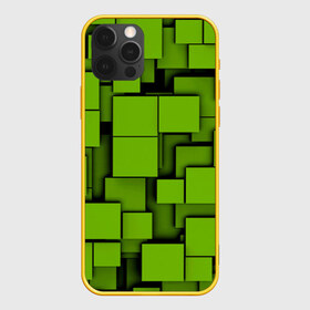 Чехол для iPhone 12 Pro Max с принтом Зеленые кубики в Екатеринбурге, Силикон |  | кубы | текстура