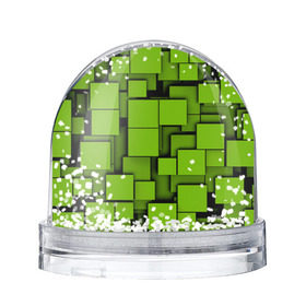 Снежный шар с принтом Зеленые кубики в Екатеринбурге, Пластик | Изображение внутри шара печатается на глянцевой фотобумаге с двух сторон | кубы | текстура