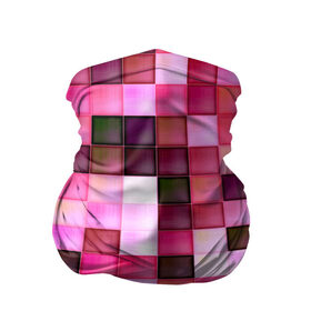 Бандана-труба 3D с принтом Квадрат в Екатеринбурге, 100% полиэстер, ткань с особыми свойствами — Activecool | плотность 150‒180 г/м2; хорошо тянется, но сохраняет форму | мозаика | плитка | розовый