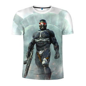 Мужская футболка 3D спортивная с принтом Crysis в Екатеринбурге, 100% полиэстер с улучшенными характеристиками | приталенный силуэт, круглая горловина, широкие плечи, сужается к линии бедра | крайзис | пророк
