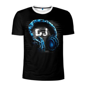 Мужская футболка 3D спортивная с принтом DJ в Екатеринбурге, 100% полиэстер с улучшенными характеристиками | приталенный силуэт, круглая горловина, широкие плечи, сужается к линии бедра | dj | music | диджей | клуб | музыка