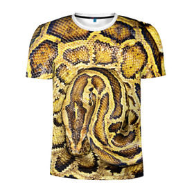 Мужская футболка 3D спортивная с принтом Змея в Екатеринбурге, 100% полиэстер с улучшенными характеристиками | приталенный силуэт, круглая горловина, широкие плечи, сужается к линии бедра | snake | анаконда | гадюка | змеиная | змея | кобра | кожа | кожура | удав | уж | червь | червяк | яд