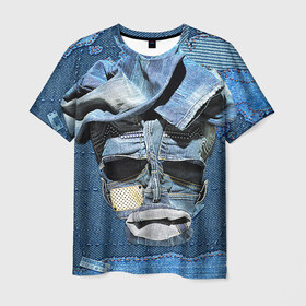 Мужская футболка 3D с принтом Джинсовый 5 в Екатеринбурге, 100% полиэфир | прямой крой, круглый вырез горловины, длина до линии бедер | 