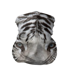 Бандана-труба 3D с принтом Бенгальский тигр в Екатеринбурге, 100% полиэстер, ткань с особыми свойствами — Activecool | плотность 150‒180 г/м2; хорошо тянется, но сохраняет форму | Тематика изображения на принте: tiger | белый | дикая кошка | тигр | хищник