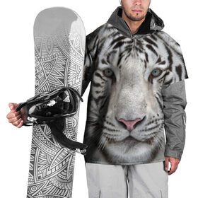 Накидка на куртку 3D с принтом Бенгальский тигр в Екатеринбурге, 100% полиэстер |  | tiger | белый | дикая кошка | тигр | хищник