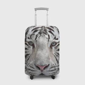 Чехол для чемодана 3D с принтом Бенгальский тигр в Екатеринбурге, 86% полиэфир, 14% спандекс | двустороннее нанесение принта, прорези для ручек и колес | tiger | белый | дикая кошка | тигр | хищник