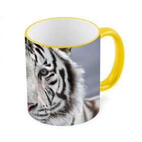 Кружка 3D с принтом Бенгальский тигр в Екатеринбурге, керамика | ёмкость 330 мл | tiger | белый | дикая кошка | тигр | хищник