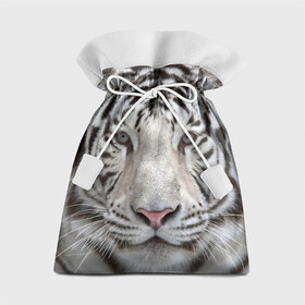 Подарочный 3D мешок с принтом Бенгальский тигр в Екатеринбурге, 100% полиэстер | Размер: 29*39 см | tiger | белый | дикая кошка | тигр | хищник