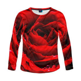 Женский лонгслив 3D с принтом Роза в Екатеринбурге, 100% полиэстер | длинные рукава, круглый вырез горловины, полуприлегающий силуэт | роза | розовая | розы | романтика | цветы