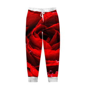 Мужские брюки 3D с принтом Роза в Екатеринбурге, 100% полиэстер | манжеты по низу, эластичный пояс регулируется шнурком, по бокам два кармана без застежек, внутренняя часть кармана из мелкой сетки | роза | розовая | розы | романтика | цветы