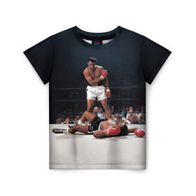 Детская футболка 3D с принтом Muhammad Ali в Екатеринбурге, 100% гипоаллергенный полиэфир | прямой крой, круглый вырез горловины, длина до линии бедер, чуть спущенное плечо, ткань немного тянется | impossible is nothing | muhammad ali | бокс | боксёр | мохаммед али | спорт