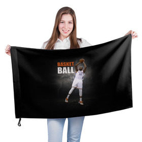 Флаг 3D с принтом Basketball в Екатеринбурге, 100% полиэстер | плотность ткани — 95 г/м2, размер — 67 х 109 см. Принт наносится с одной стороны | nba | баскетбол | баскетболист | спорт