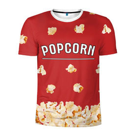 Мужская футболка 3D спортивная с принтом Popcorn в Екатеринбурге, 100% полиэстер с улучшенными характеристиками | приталенный силуэт, круглая горловина, широкие плечи, сужается к линии бедра | corn | pop | корн | кукуруза | поп | попкорн