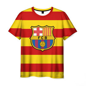 Мужская футболка 3D с принтом Барселона (каталония) в Екатеринбурге, 100% полиэфир | прямой крой, круглый вырез горловины, длина до линии бедер | barca | barcelona | catalonia | барса