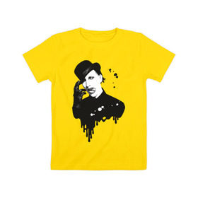 Детская футболка хлопок с принтом Marilyn Manson в Екатеринбурге, 100% хлопок | круглый вырез горловины, полуприлегающий силуэт, длина до линии бедер | manson | marilyn | менсон | мерлин мэнсон | мэнсон