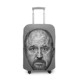Чехол для чемодана 3D с принтом Louis CK в Екатеринбурге, 86% полиэфир, 14% спандекс | двустороннее нанесение принта, прорези для ручек и колес | louis ck | stand up | луи си кей | стенд ап | стоя
