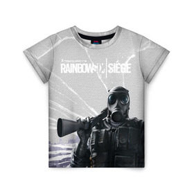 Детская футболка 3D с принтом Rainbow в Екатеринбурге, 100% гипоаллергенный полиэфир | прямой крой, круглый вырез горловины, длина до линии бедер, чуть спущенное плечо, ткань немного тянется | rainbow six siege