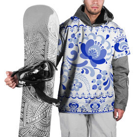 Накидка на куртку 3D с принтом Гжель 2 в Екатеринбурге, 100% полиэстер |  | Тематика изображения на принте: роспись | россия | русь | узор