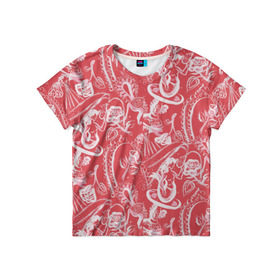 Детская футболка 3D с принтом Гавайская 1 в Екатеринбурге, 100% гипоаллергенный полиэфир | прямой крой, круглый вырез горловины, длина до линии бедер, чуть спущенное плечо, ткань немного тянется | гавайи | растительный орнамент | рубашка