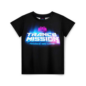 Детская футболка 3D с принтом Trancemission 2 в Екатеринбурге, 100% гипоаллергенный полиэфир | прямой крой, круглый вырез горловины, длина до линии бедер, чуть спущенное плечо, ткань немного тянется | Тематика изображения на принте: trancemission |   |  trance mission | транс миссия | трансмиссия