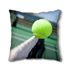 Подушка 3D с принтом Теннис в Екатеринбурге, наволочка – 100% полиэстер, наполнитель – холлофайбер (легкий наполнитель, не вызывает аллергию). | состоит из подушки и наволочки. Наволочка на молнии, легко снимается для стирки | надаль | тенис