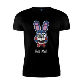 Мужская футболка премиум с принтом Бонни Bonnie The Bunny в Екатеринбурге, 92% хлопок, 8% лайкра | приталенный силуэт, круглый вырез ворота, длина до линии бедра, короткий рукав | golden freddy | бонни bonnie the bunny | пять ночей у фредди | фнаф