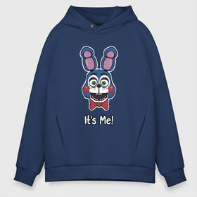 Мужское худи Oversize хлопок с принтом Бонни Bonnie The Bunny в Екатеринбурге, френч-терри — 70% хлопок, 30% полиэстер. Мягкий теплый начес внутри —100% хлопок | боковые карманы, эластичные манжеты и нижняя кромка, капюшон на магнитной кнопке | golden freddy | бонни bonnie the bunny | пять ночей у фредди | фнаф