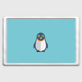 Магнит 45*70 с принтом Пингвин в Екатеринбурге, Пластик | Размер: 78*52 мм; Размер печати: 70*45 | зима | море | пингвин | птицы